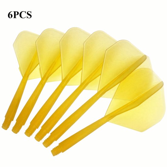 Oranje Dart Flights & Shafts 2BA K-Flex – Set van 6 – Geïntegreerd 2-in-1 Design – Duurzaam & Stabiel – Voor Nauwkeurige Worpen van Merkloos