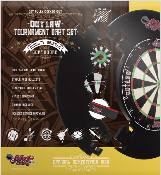 Outlaw Tournament Dartboard Set van Harrows