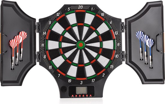 Outtec® Elektronisch Dartbord, Dartmachine, Dartboard met LED-Scherm - 31 Spellen, 285 Variaties, voor 1-8 Spelers, incl. 6 Dartpijlen en 12 Tips van Outtec