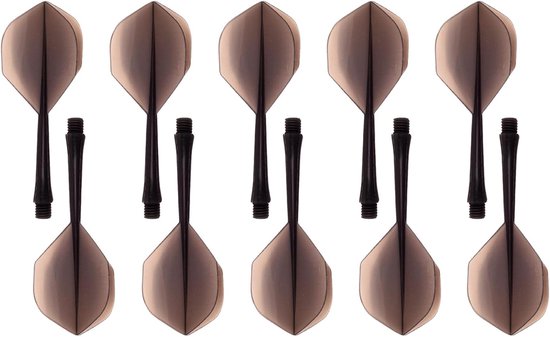 Pack of 10 - Geïntegreerde Dartshafts - Plastic Dart Flights - Flight Accessoires - Grote Vleugelvormige Dartstelen - Duurzaam Plastic Dartset - Zwart