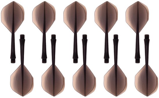 Pack of 10 - Geïntegreerde Dartshafts - Plastic Dart Flights - Flight Accessoires - Grote Vleugelvormige Dartstelen - Duurzaam Plastic Dartset - Zwart