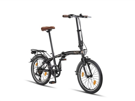 Pacto Ten Vouwfiets Zwart Shimano 6v 20 inch Plooifiets Folding Bike van PACTO