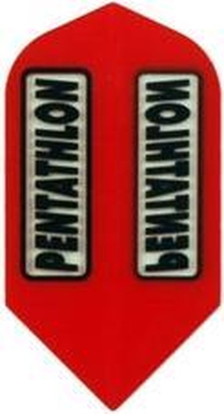 Pentathlon Transparant Slim Red - Dart Flights van Merkloos