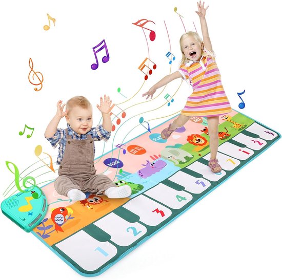 Pianomat - Dansmat - Pianomat - Muziekmat - Keyboardmatten - Speeltapijt - Babydansmat voor Jongens - Meisjes - Kinderen - 110 x 36 cm van Navaris