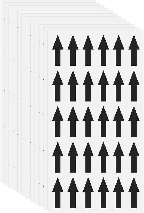Pijl Stickers - Direction Stickers - Industriële Markering - Waterproof PVC Materiaal - 3x1 cm - Zwart