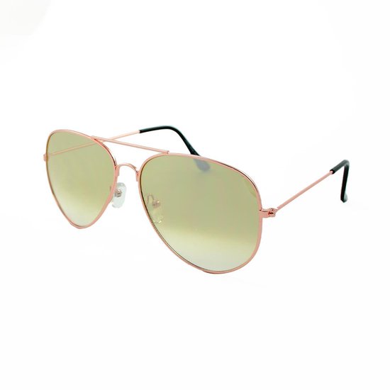 Piloten Heren Dames Zonnebril Goud Metaal - Licht Gele Spiegelglazen van Pilot