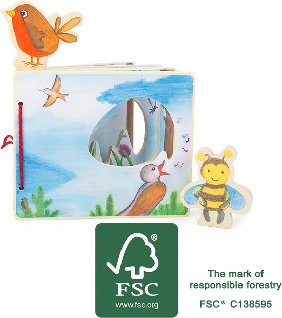 Plaatjes boek het landschap vanuit de lucht - FSC - Houten speelgoed vanaf 1 jaar van Little Dutch