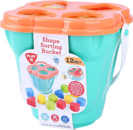 Playgo - Vormenstof sorteer emmer - jonotoys van Playgo