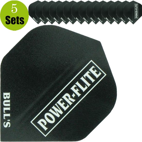 Powerflights Dartflights - Zwart- (5 Sets) van Powerflite