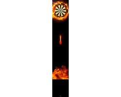 Premium Dartmat (290x50cm) FIRE - Dart Mat - Darts tapijt - Dartbaan- - Ideaal voor Partij Darts met Vrienden en Familie - Gedrukt op Vilt met Antislip Latex Onderlaag - Duurzaam en Hoogwaardig! van XQ Max