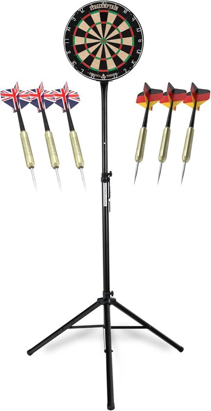 Professioneel Dartbord Set met Statief en Stalen Dartpijlen - Hoogwaardige Sisal Dartbord met Roterende Nummerring van Merkloos