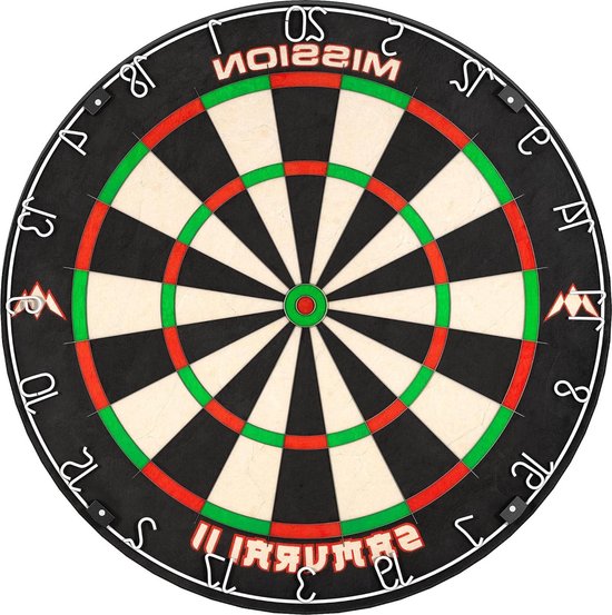 Professioneel Wedstrijddartbord met Ultradunne Draadconstructie - Niet-vervagende Kleuren - Mission Darts Samurai II DB023 Dartbord van Mission