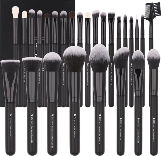 Professionele Make-upborstel Set - 27 Stuks voor Foundation, Blush, en Oogschaduw van Pro