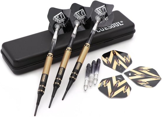 Professionele Soft Tip Darts Set 16g voor Elektronische Dartborden - Inclusief 6 Shafts, Flights en Opberghoes van Merkloos