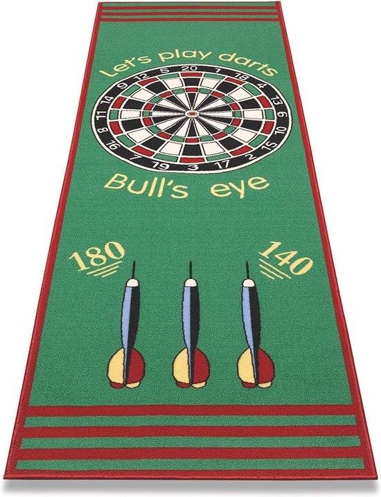 Profs - Dartmat - groen - 237 x 80 cm met pijlen - uitwasbaar - antislip van Profs