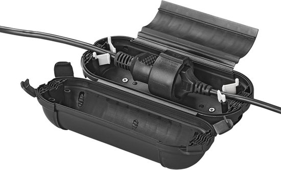 ProPlus Veiligheidsbox voor stekkerverbindingen - spatwaterdicht - Ø 8.5 x 21 cm - zwart van ProPlus