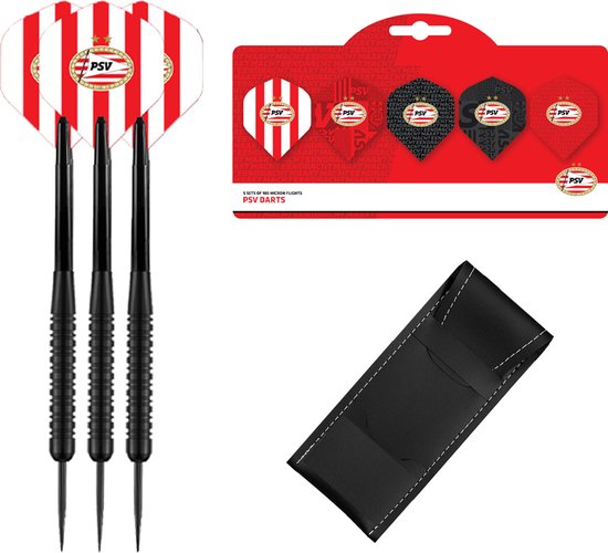PSV Dartpijlen - Black - 23 gram - Multipack 5 Sets Dart Flights - Dart Shafts - Darts - Cadeau van PSV