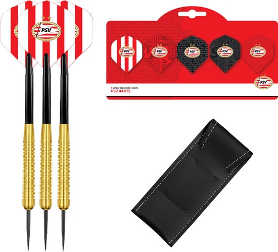 PSV Dartpijlen - Gold - 23 gram - Multipack 5 Sets Dart Flights - Dart Shafts - Darts - Cadeau van PSV