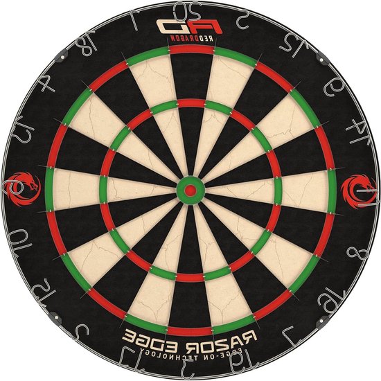 RazorEdge Tournament Approved Professional Standard Premium Bristle Dartboard - Red Dragon Dartbord van Red Dragon