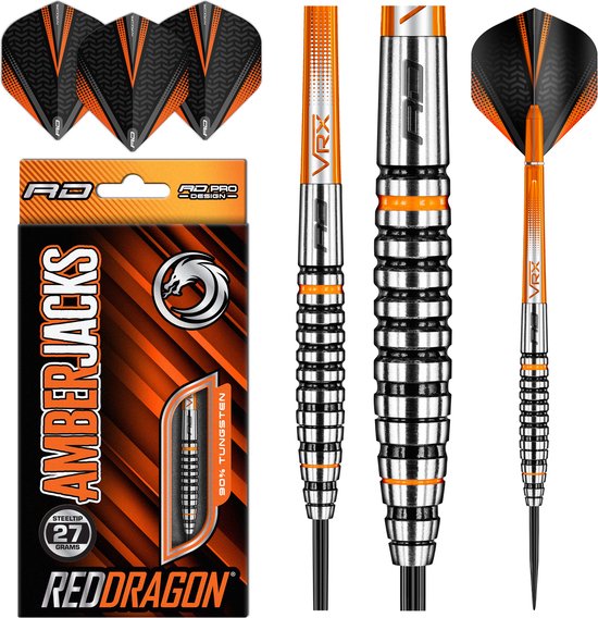 RED DRAGON - Amberjack 14: Steeltip Tungsten Dartpijlen Professioneel - 27 gram van Red Dragon