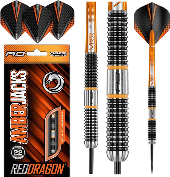 RED DRAGON - Amberjack 18: Steeltip Tungsten Dartpijlen Professioneel - 22 gram van Red Dragon