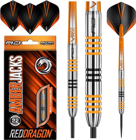 RED DRAGON - Amberjack 3: Steeltip Tungsten Dartpijlen Professioneel - 22 gram van Red Dragon