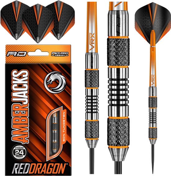 RED DRAGON - Amberjack 5: Steeltip Tungsten Dartpijlen Professioneel - 24 gram van Red Dragon