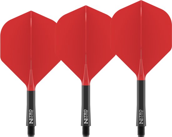 RED DRAGON Darts – Nitro Flite Flight & Shaft – Rood/Zwart – Medium van Merkloos