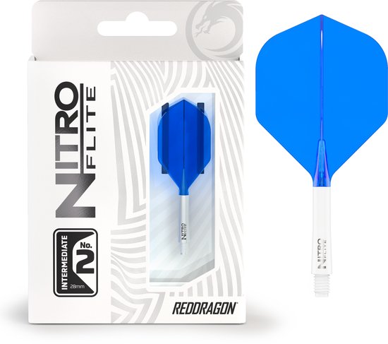 RED DRAGON Darts – Nitro Flite Flight & Shaft – Wit/Blauw – Intermediate van Red Dragon