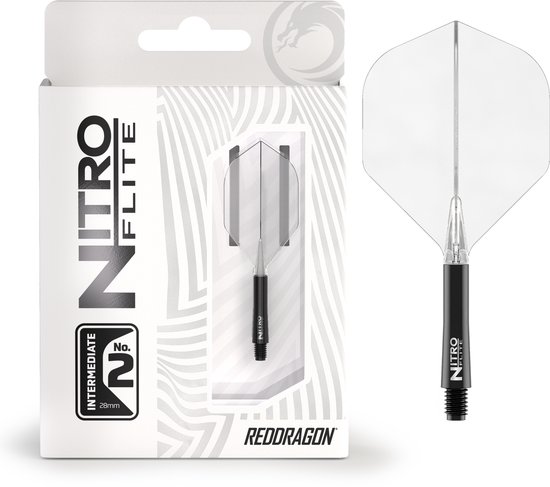 RED DRAGON Darts - Nitro Flite Flight & Shaft - Zwart/Transparant - Intermediate van Red Dragon