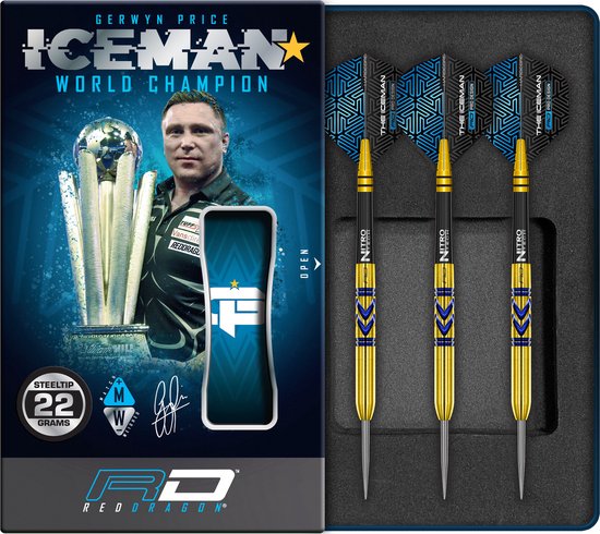 RED DRAGON - Gerwyn Price Avalanche Gold: Steeltip Tungsten Dartpijlen Professioneel - 22 gram van Red Dragon