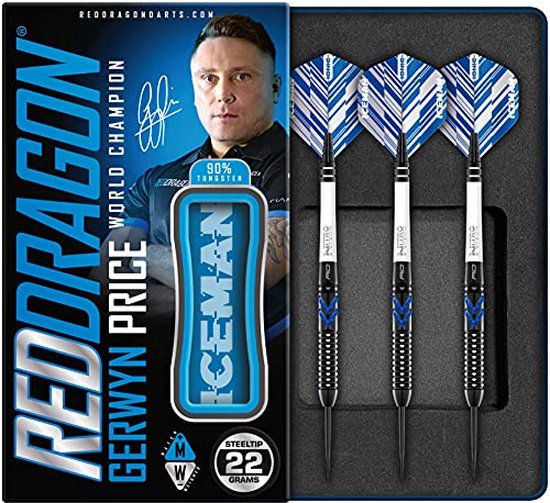 RED DRAGON - Gerwyn Price Blue Ice SE: Steeltip Tungsten Dartpijlen Professioneel - 22 gram van Red Dragon
