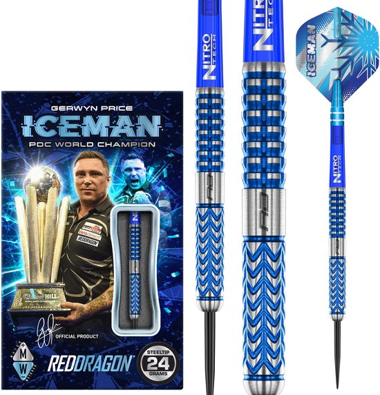 Red Dragon Gerwyn Price Glacier 90% - Dartpijlen van Merkloos