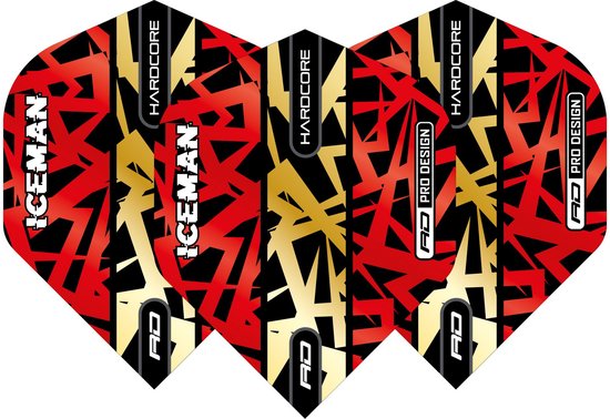 Red Dragon Gerwyn Price Red & Gold Hardcore Premium Standard - Dart Flights van Red Dragon