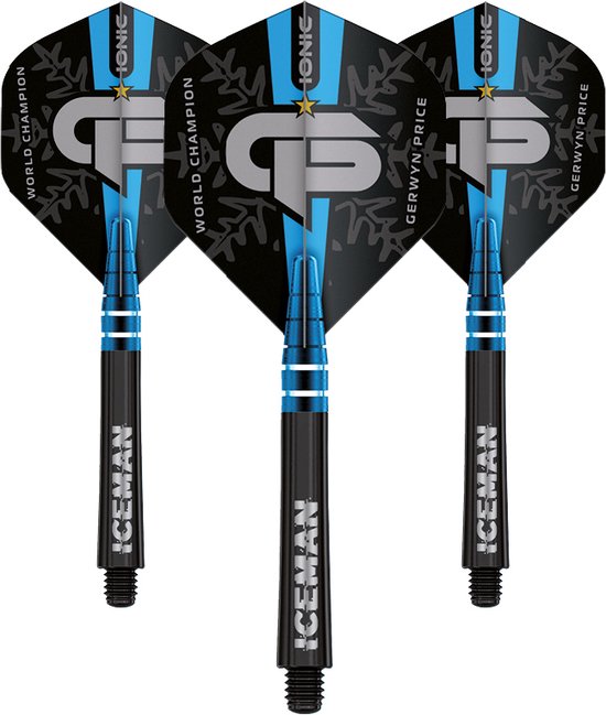 RED DRAGON - Gerwyn Price World Champion Edition Zwart Vlucht en Schachtcombinatie - 2 sets per pakket (6 dartvluchten in totaal) van Red Dragon