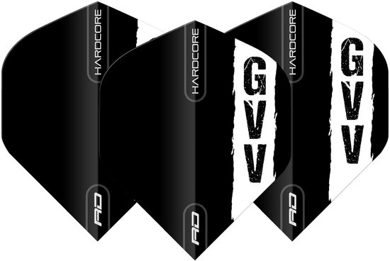 Red Dragon Gian van Veen Black with GVV logo Hardcore Standard - Dart Flights van Red Dragon