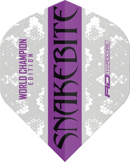 RED DRAGON - Hardcore Peter Wright Snakebite World Champion Edition snakebite grijs strike dart vluchten - 3 sets per pakket (9 dartvluchten in totaal) van Red Dragon