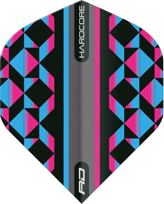 Red Dragon Hardcore Radical Pink, Blue & Black Geometric - Dart Flights van Red Dragon