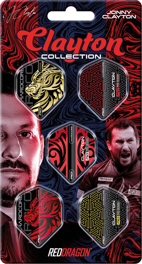 RED DRAGON - Jonny Clayton 1 Vlucht Collectie - 1 sets per pakket van elke vlucht (15 dartvluchten in totaal) van Red Dragon