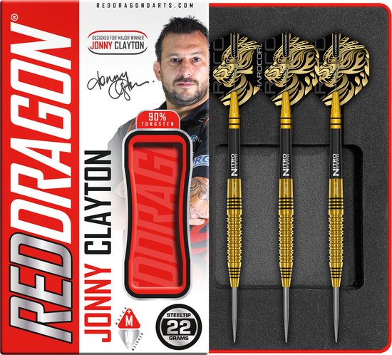 RED DRAGON - Jonny Clayton Gold SE: Steeltip Tungsten Dartpijlen Professioneel - 22 gram van Red Dragon