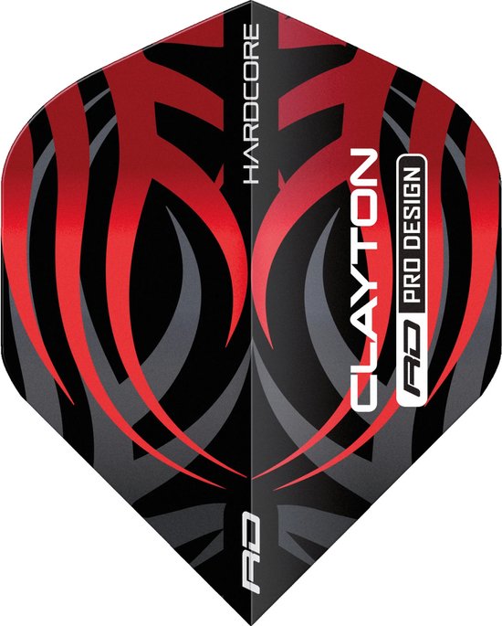 Red Dragon Jonny Clayton Hardcore Black & Red Tribal - Dart Flights van Red Dragon