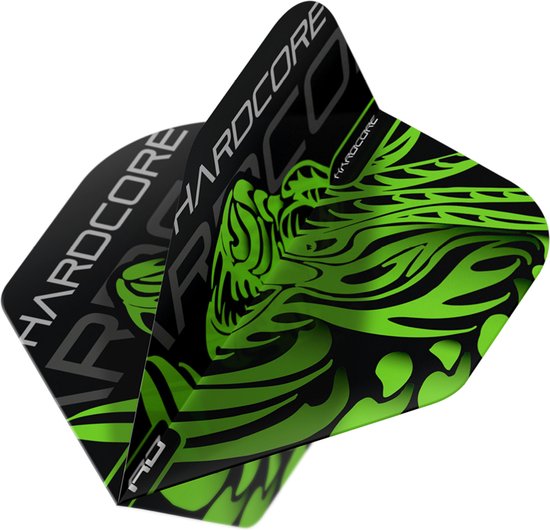 RED DRAGON - Jonny Clayton Hardcore Dragon Groen Standard Dartvluchten - 3 sets per pakket (9 dartvluchten in totaal) van Red Dragon