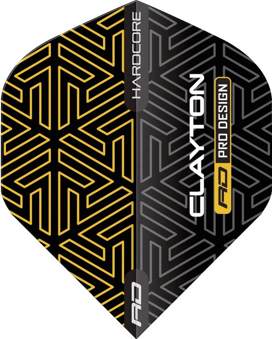 Red Dragon Jonny Clayton Hardcore Premium Gold & Black - Dart Flights van Red Dragon