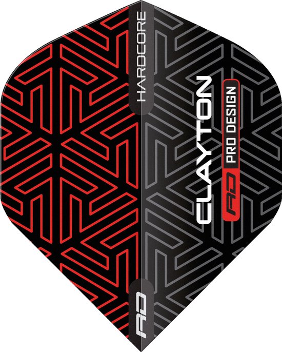 Red Dragon Jonny Clayton Hardcore Premium Red & Black - Dart Flights van Merkloos