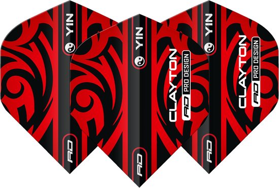 Red Dragon Jonny Clayton Yin Yang Red Green - Dart Flights van Merkloos