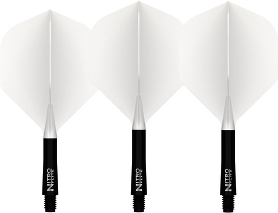 Red Dragon Nitro Flite Black and White NO2 - Dart Flights van Red Dragon