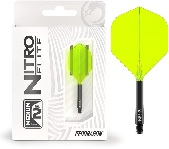 Red Dragon Nitro Flite System Black Yellow NO2 - Dart Flights van Merkloos