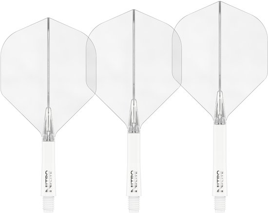 Red Dragon Nitro Flite System White Clear NO2 - Dart Flights van Merkloos