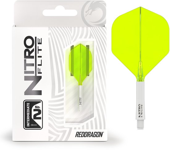 Red Dragon Nitro Flite System White Yellow NO2 - Dart Flights van Merkloos