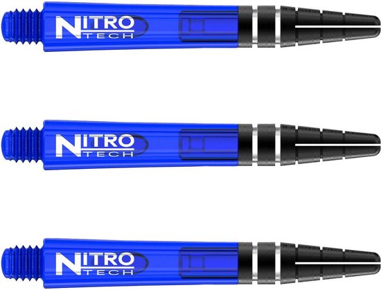 RED DRAGON - Nitrotech Blauw Korte Dartschachten - 3 sets per pakket (9 stengels in totaal) van Red Dragon